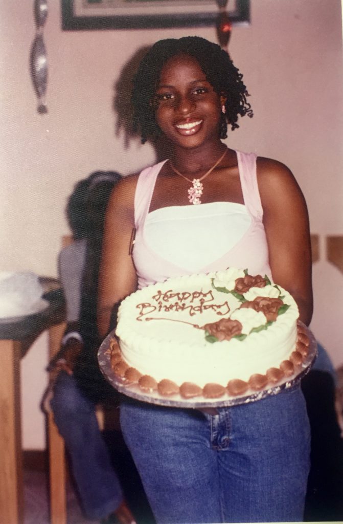 18th birthday - mandatory cake pose :-) 