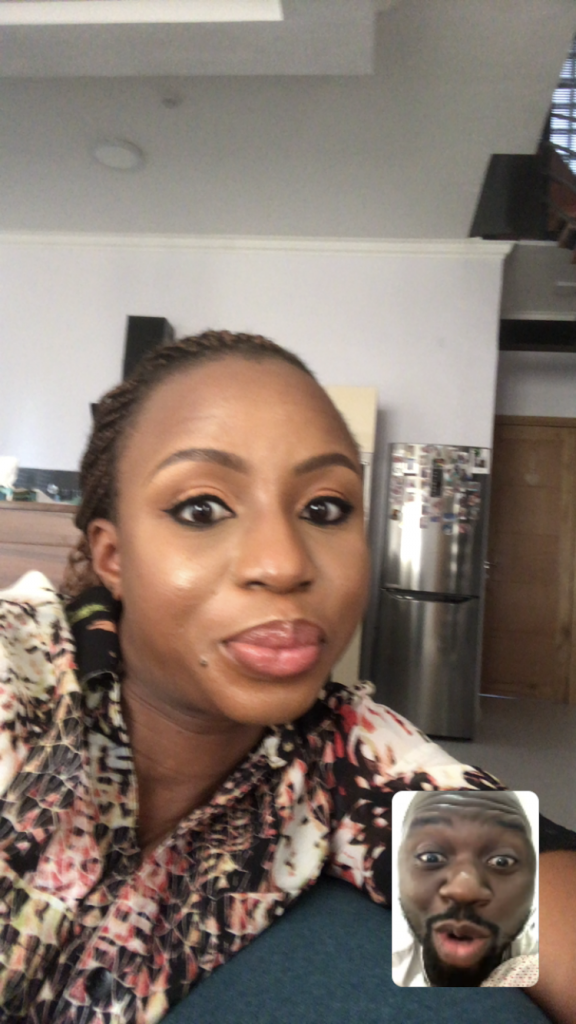 Kemi and Pelu on a video call