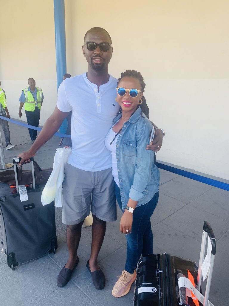 KJ and PJ at Turks and Caicos airport